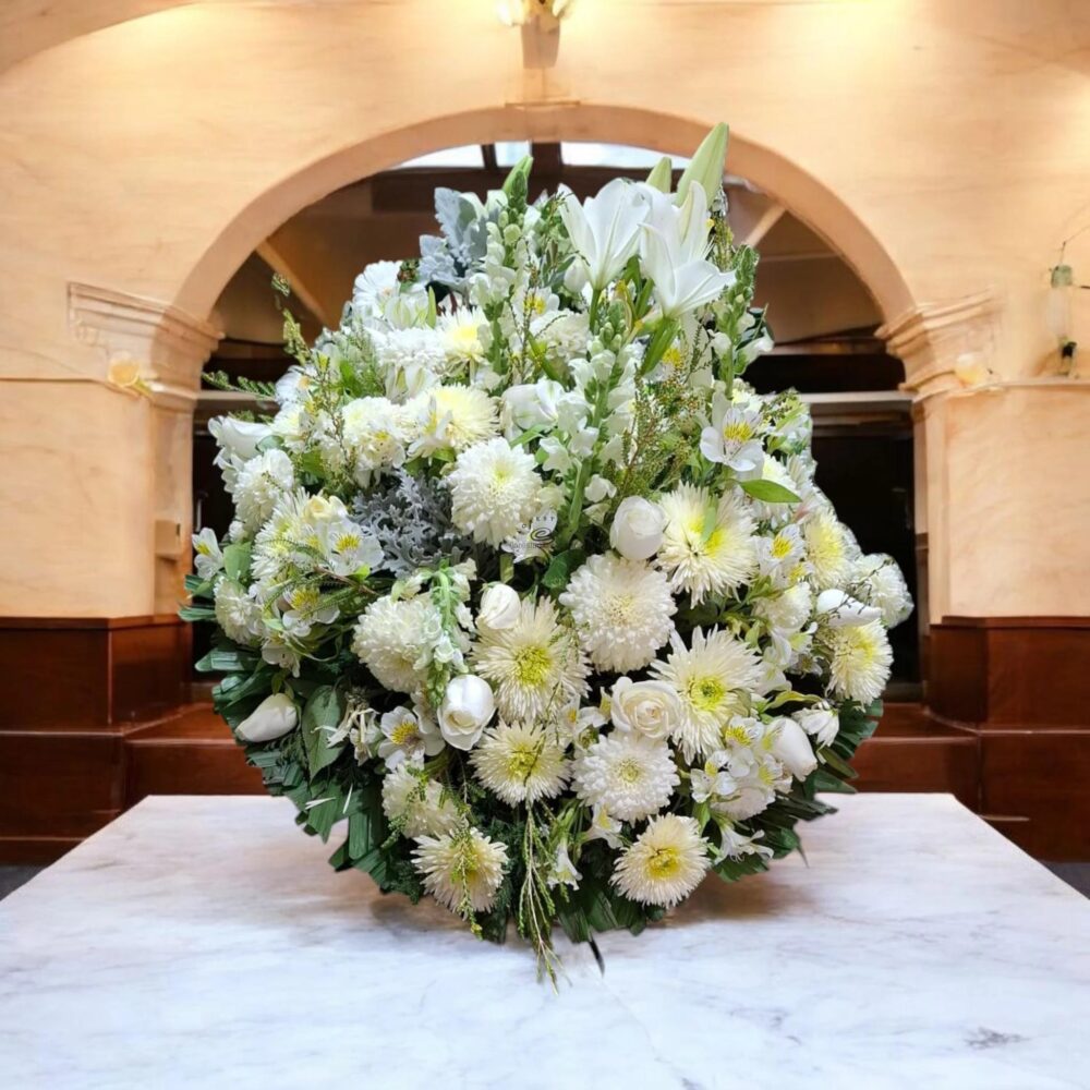 Pie de Caja Fúnebre Tributo de Luz